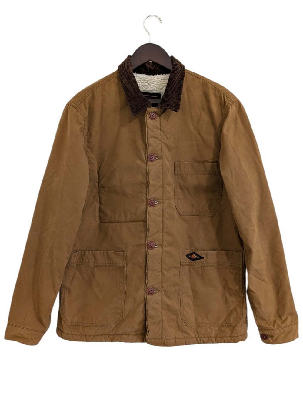 Superdry Men's Duck Wax Utility Canvas Shirt Jacket with Sherpa Lining Size L